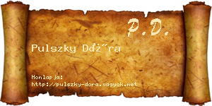 Pulszky Dóra névjegykártya